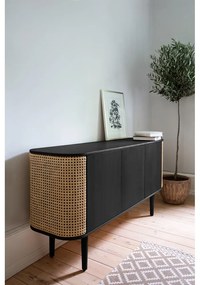 Comodă gri/maro joasă cu aspect de lemn de stejar 150x75 cm Treasures – UMAGE