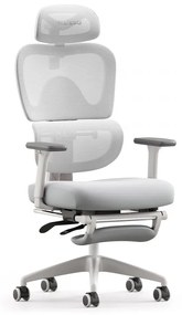 Scaun ergonomic MUSSO E600SE ADAPTIVE, șezut translatabil, cotiere 3D, suport lombar adaptiv, suport picioare, mecanism multifunctional inclinare/blocare, pivotant, Mesh, Gri