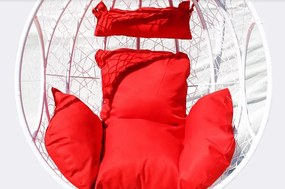 Balansoar/scaun suspendat Maroko alb cu pernă roșie