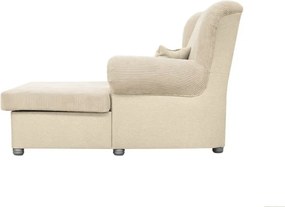 Șezlong bej cu tapițerie din catifea reiată Lord – Ropez