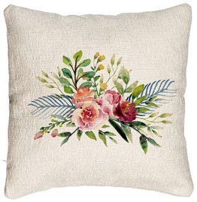 Perna Decorativa Canapea, Model Florale de vara, 40x40 cm, Cu fermoar