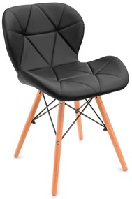 Scaune de sufragerie 4buc din piele, Dark