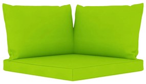 Set mobilier de gradina cu perne verde aprins, 6 piese verde aprins, 4x colt + mijloc + masa, 1