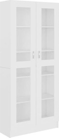 vidaXL Dulap cu vitrină, alb, 82,5 x 30,5 x 185 cm, lemn prelucrat
