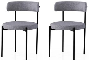 Set 2 buc. scaune bucătărie Gindera (Negru + gri închis). 1127583