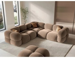 Colțar maro cu tapițerie din catifea Loretto – Cosmopolitan Design