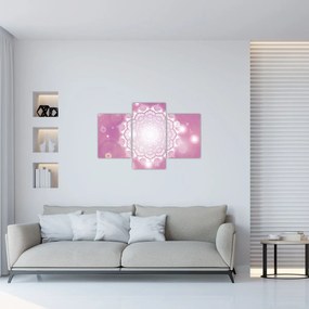 Tablou - Mandala pe fundal roz (90x60 cm)