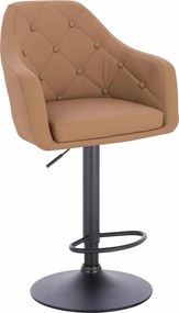 HR831W Scaun Caramel Piele Ecologica Premium Soft cu Bază Neagră