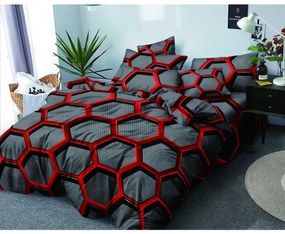 Lenjerie de pat din pluș cu modele geometrice Dimensiune: 200x220 + 2x 70x80
