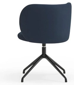 Scaun de sufragerie albastru închis tapițat Mogi – Teulat