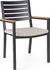 Scaun de grădină gri antracit din metal Henna – Bizzotto