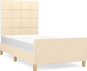 vidaXL Cadru de pat fără saltea cremă 80x200 cm țesătură