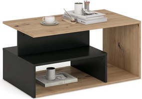 Masuta cafea IVA, stejar artisan/negru, PAL laminat, 90x51x43 cm