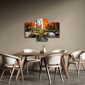Tablou - Cascade în peisaj de toamnă, portocaliu (90x60 cm)
