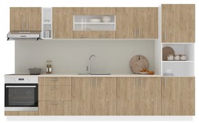Set haaus V31, Lemn Natural/Alb, Blat Thermo 28 mm, L 340 cm