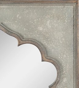 Oglinda de perete, verde, din lemn, aspect vintage, 80x4x100 cm