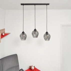 Lustră pe cablu LILI 3xE27/15W/230V negru/gri
