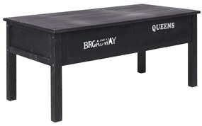 vidaXL Măsuță de cafea, negru, 100 x 50 x 45 cm, lemn