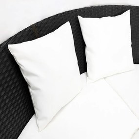 Deuba Pat de gradina din ratan Ø230cm - negru