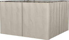 Outsunny 4 perdele de rezervă pentru pavilioane 3x3m, rezistente, pentru stâlpi și șine glisante, fermoar dublu, bej | Aosom Romania