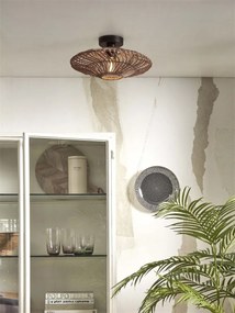 Plafoniera eco din ratan Zanzibar flat 40cm S, nat