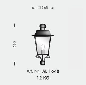 Stalp iluminat exterior din fier forjat, inaltime 84cm, AL 6796