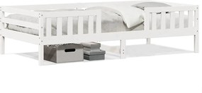 vidaXL Cadru pat fără saltea, alb, 90x190 cm, lemn masiv de pin