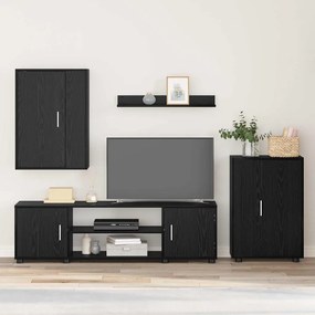vidaXL Set de 4 piese pentru cabinet TV Pe perete 4 pcs Stejar negru