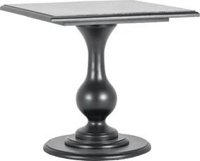 Masă dining pătrată din lemn, negru, 2–4 locuri, cu picior central, 75 x 70 x 70 cm, „Charlotte”