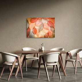 Tablou pe sticlă cu frunzele de toamnă pictate (70x50 cm)