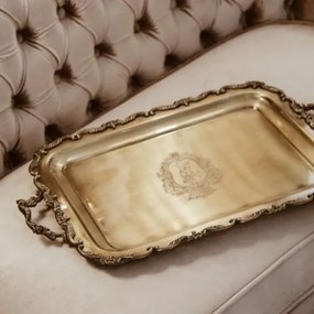 Tava King din metal auriu 32x51 cm