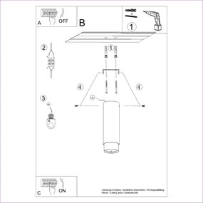 Plafonieră neagră/aurie Crown – Sollux