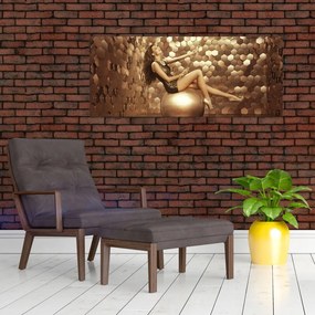 Tablou - Femeia în încăperea de aur (120x50 cm)