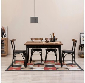 Set mobilier sufragerie Duvasa 9 (negru) (pentru 4 persoane). 1093809