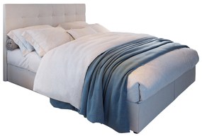 Pat matrimonial Boxspring 160 cm Karen (bej) ( cu saltea și sp. depozitare). 1046600