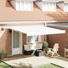 vidaXL Cortina Retractabilă with Manual 400 × 300 cm Alb