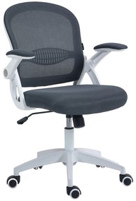 Vinsetto Scaun de Birou Ergonomic cu Spătar din Plasă și Scaun Căptușit, Înalțime Reglabilă, 65,5x61,5x88-97,5 cm, Gri | Aosom Romania