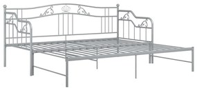 Cadru pat canapea extensibila, gri, 90x200 cm, metal Gri