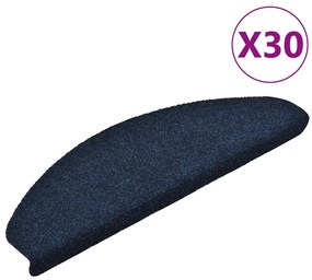 vidaXL Covorașe scări autoadezive, 30 buc., 65x21x4 cm, bleumarin, semirotunde, mari