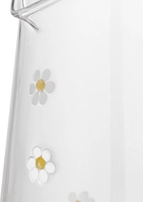 Carafă din sticlă cu motive florale, D12×H19 cm, transparentă, „Buzz"