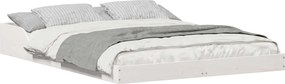 vidaXL Cadru de pat Alb 140 x 190 cm Lemn de pin masiv
