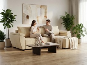 Coltar extensibil reversibil in L LIVARO 251x140 cm, crem