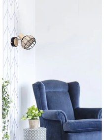 Spot de perete TAJGA 1xE14/40W/230V ratan/negru