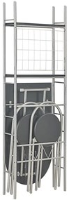 284404 vidaXL Set mobilier bucătărie cu depozitare 3 piese negru, MDF și oțel