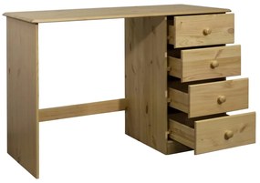 Birou cu 4 sertare, 110x50x74 cm, lemn masiv de pin Maro