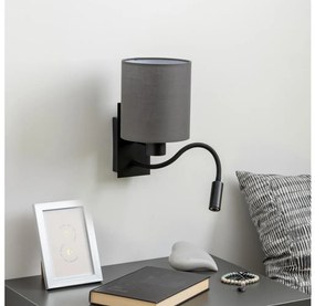 Lampă LED de perete Brilagi NUBILA 1xE27/25W/230V + LED/3W negru/antracit