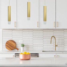 Lustră pe cablu TUBI 1xGU10/8W/230V auriu