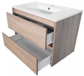Mască de baie Porto 60 cu chiuvetă în culoarea stejarului Sonoma