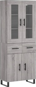 vidaXL Dulap înalt, gri sonoma, 69,5x34x180 cm, lemn compozit