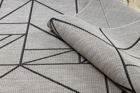 Covor sisal Floorlux 20605 argint si negru, bej Triunghiuri, Geometric